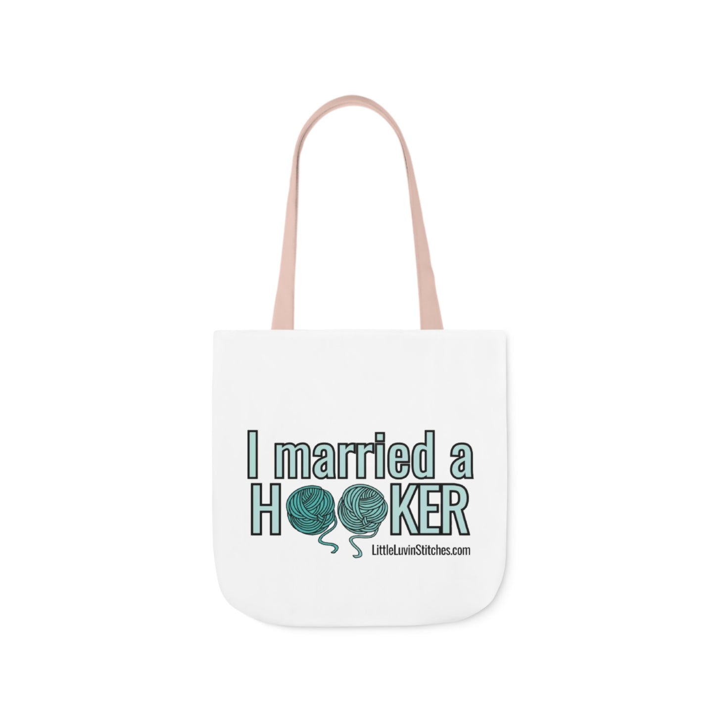 Cute Crochet Saying Canvas Tote Bag, 5-Color Straps, 3 Sizes