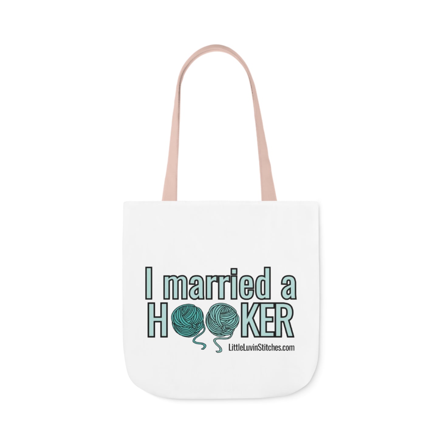 Cute Crochet Saying Canvas Tote Bag, 5-Color Straps, 3 Sizes
