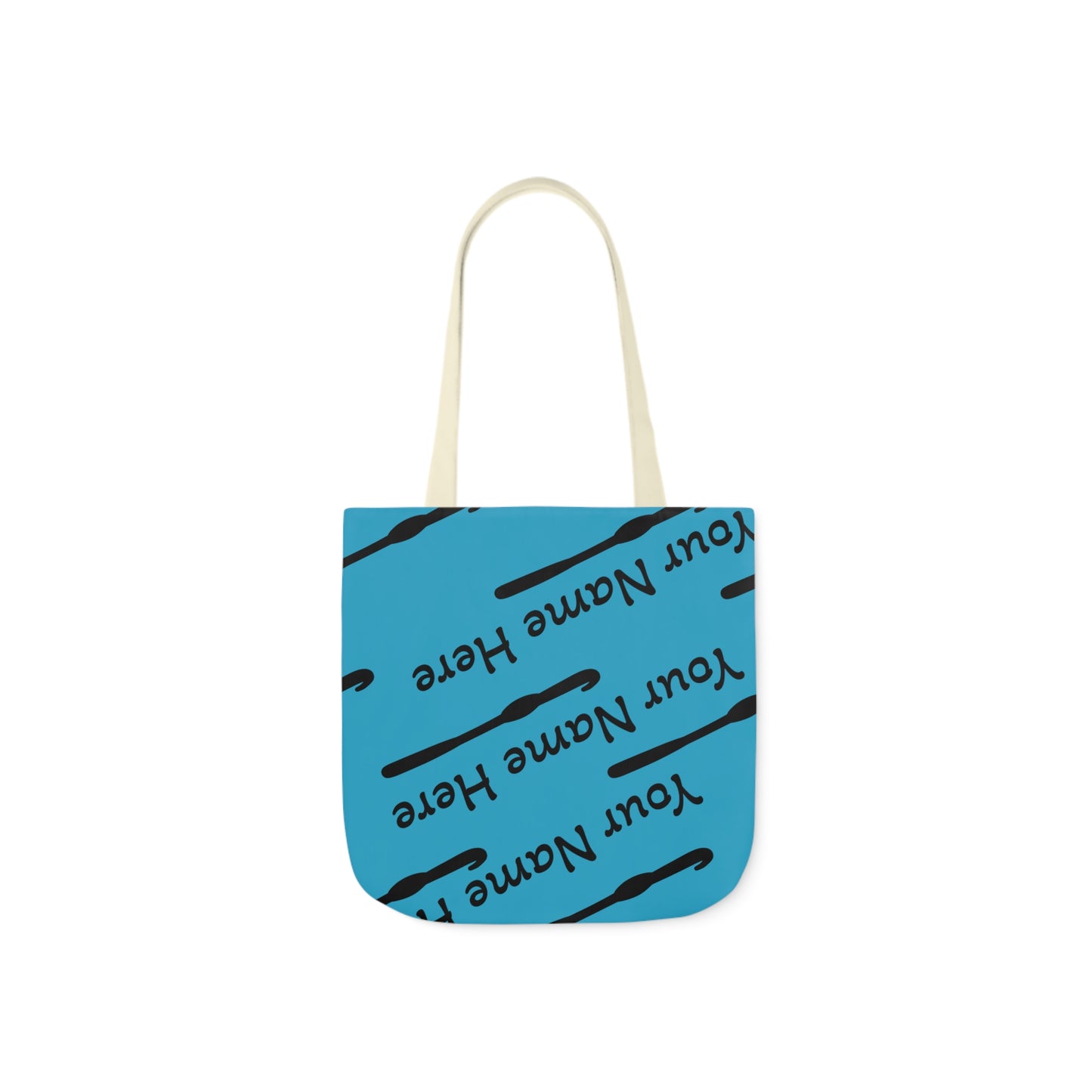 Personalized Yarn Bag, Cute Name Bag with Crochet Hook Graphic Canvas Tote Bag, 5-Color Straps