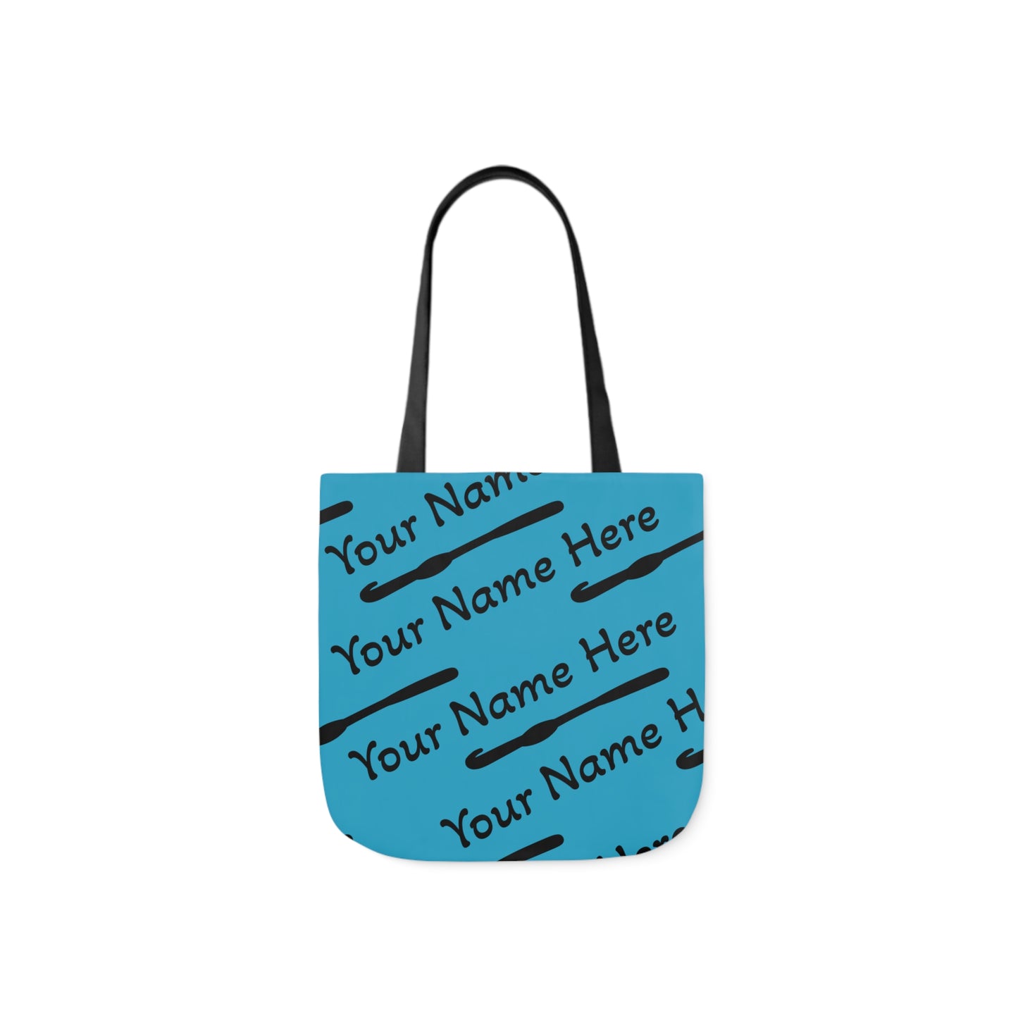 Personalized Yarn Bag, Cute Name Bag with Crochet Hook Graphic Canvas Tote Bag, 5-Color Straps