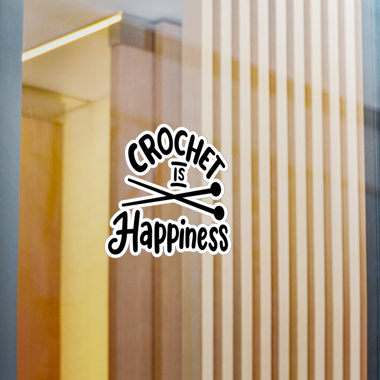 Kiss-Cut Vinyl Decal, Crochet Is Happiness