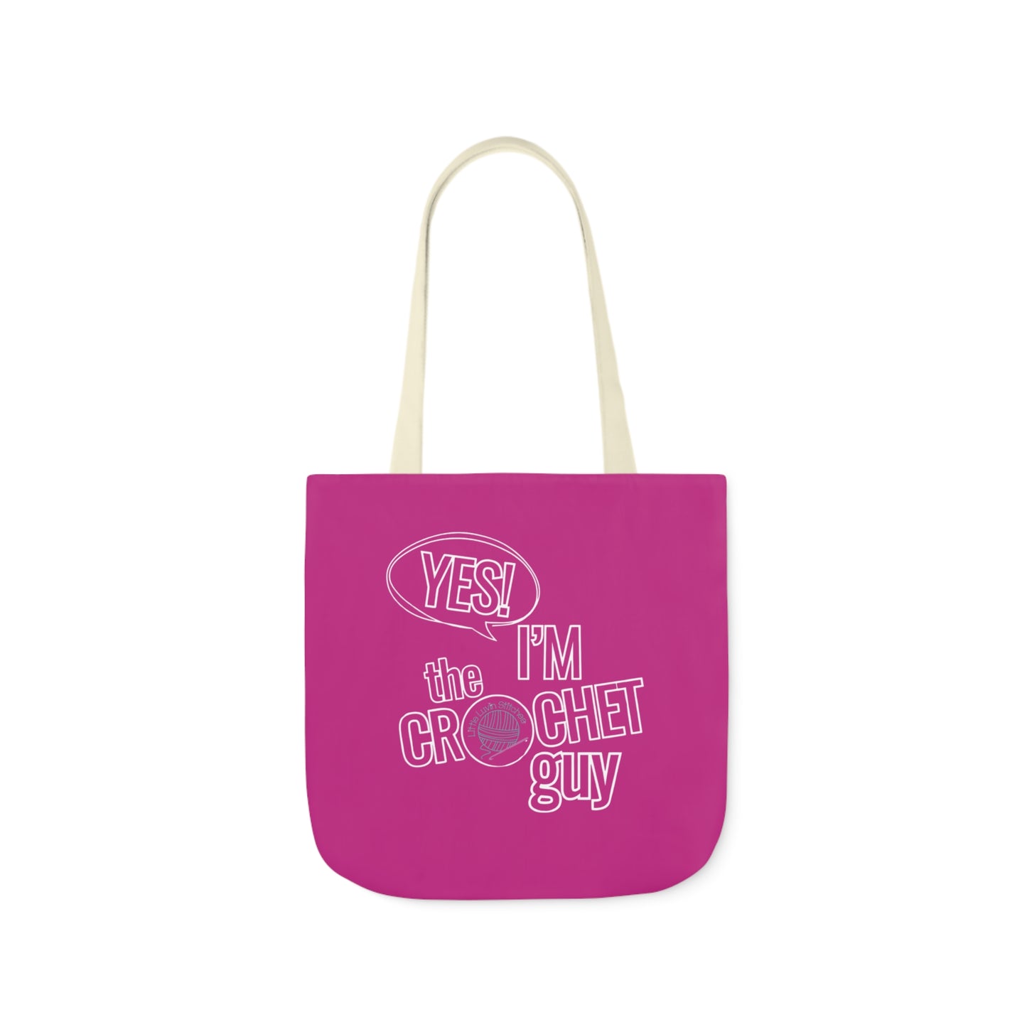 Yes, I'm The Crochet Guy, Canvas Tote Bag, 5-Color Straps, 3 sizes, 3 Background Colors