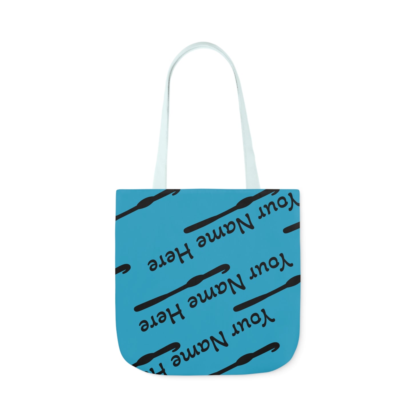 Personalized Yarn Bag, Cute Name Bag with Crochet Hook Graphic Canvas Tote Bag, 5-Color Straps