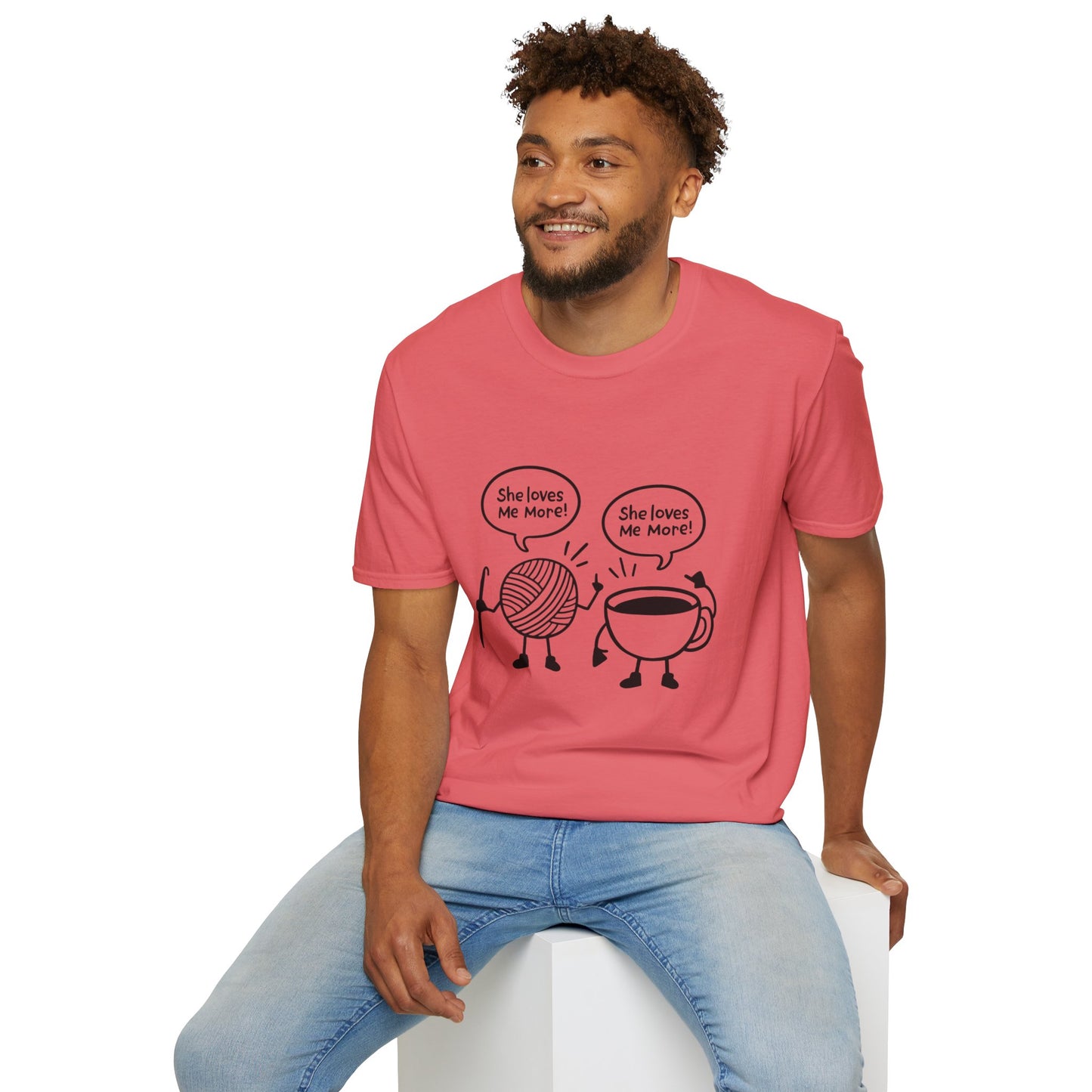 Yarn And Coffee Battle Unisex Heavy Cotton Tee, Crochet Gift