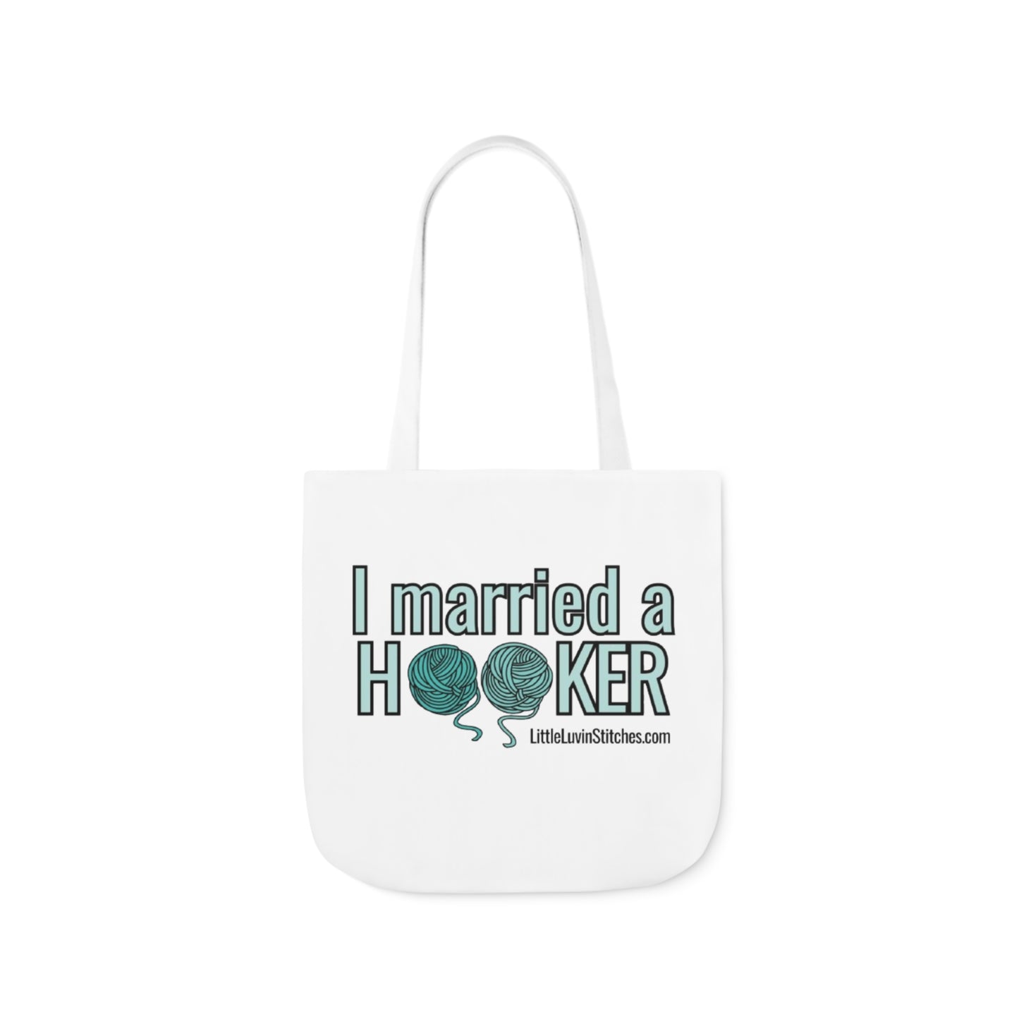 Cute Crochet Saying Canvas Tote Bag, 5-Color Straps, 3 Sizes