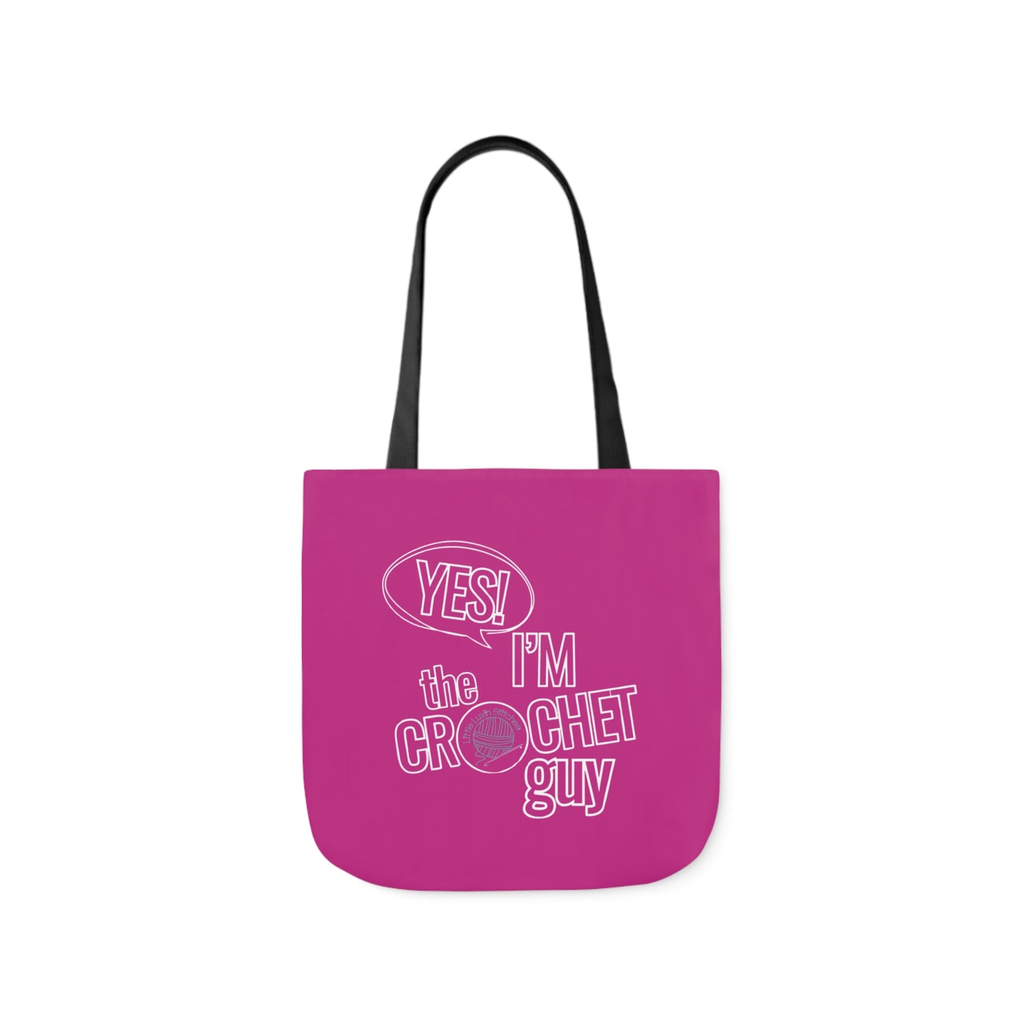 Yes, I'm The Crochet Guy, Canvas Tote Bag, 5-Color Straps, 3 sizes, 3 Background Colors