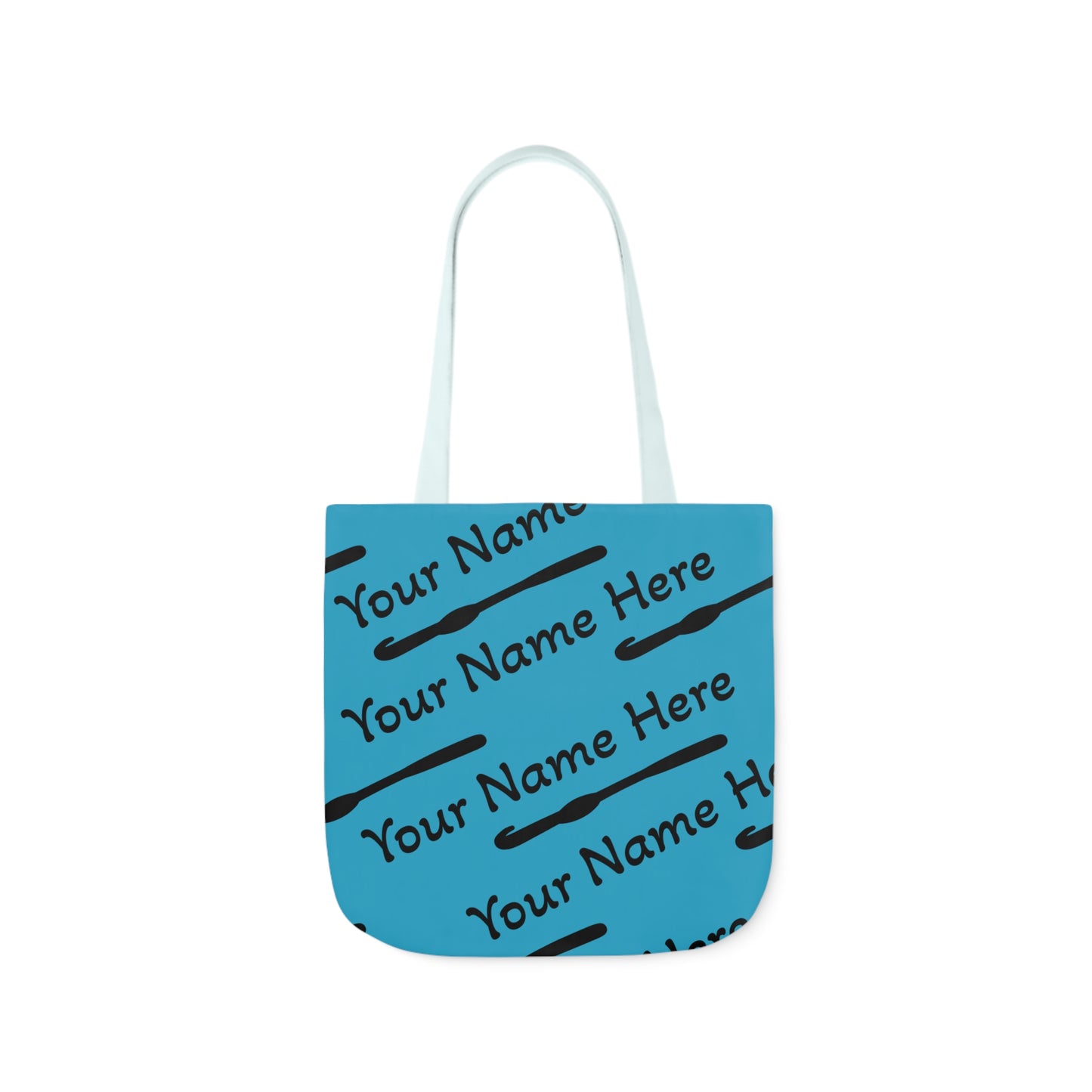 Personalized Yarn Bag, Cute Name Bag with Crochet Hook Graphic Canvas Tote Bag, 5-Color Straps