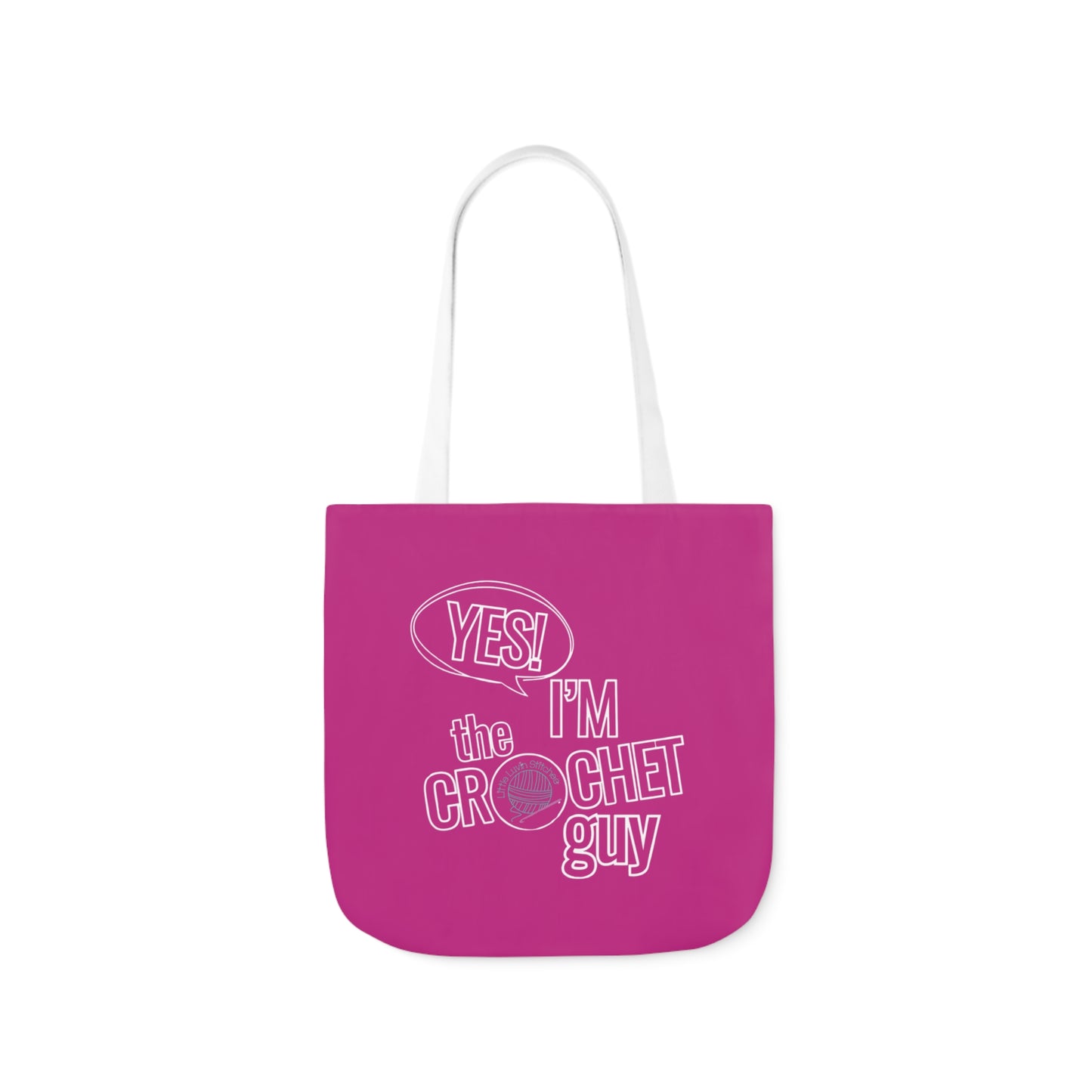 Yes, I'm The Crochet Guy, Canvas Tote Bag, 5-Color Straps, 3 sizes, 3 Background Colors