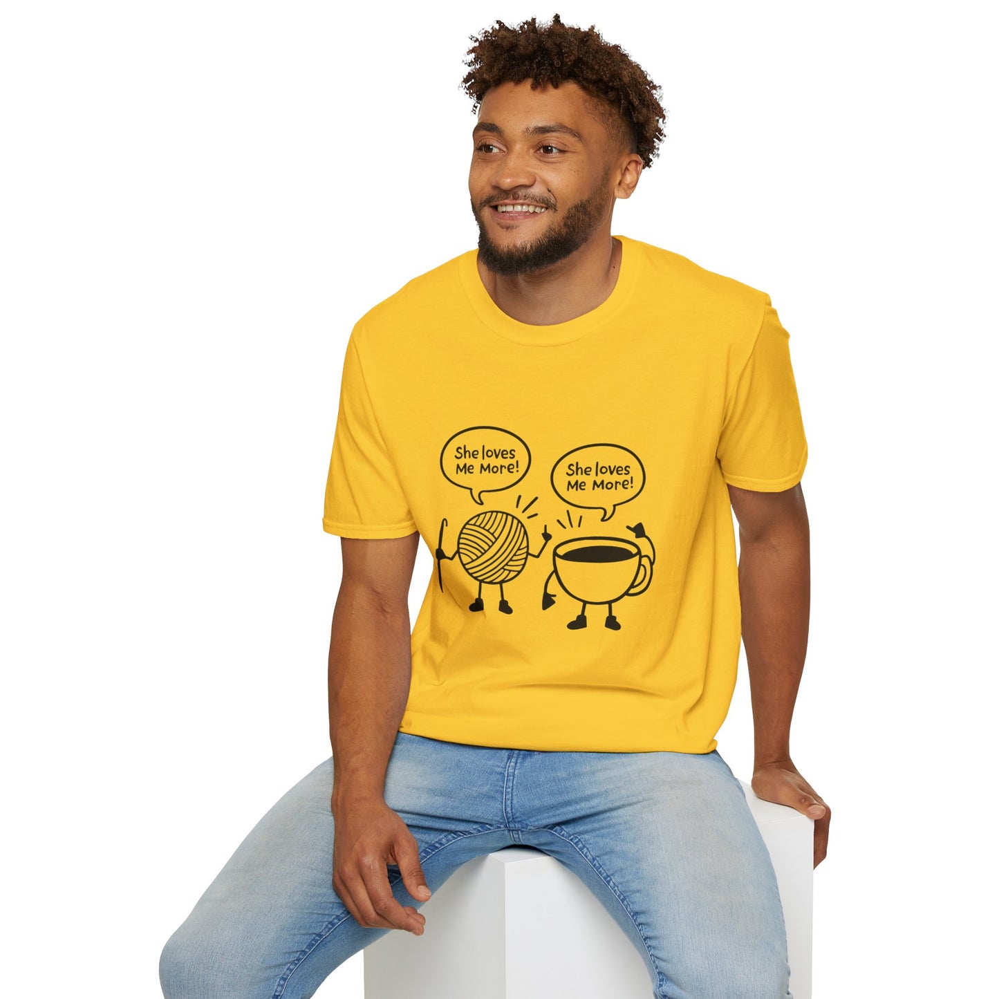 Yarn And Coffee Battle Unisex Heavy Cotton Tee, Crochet Gift