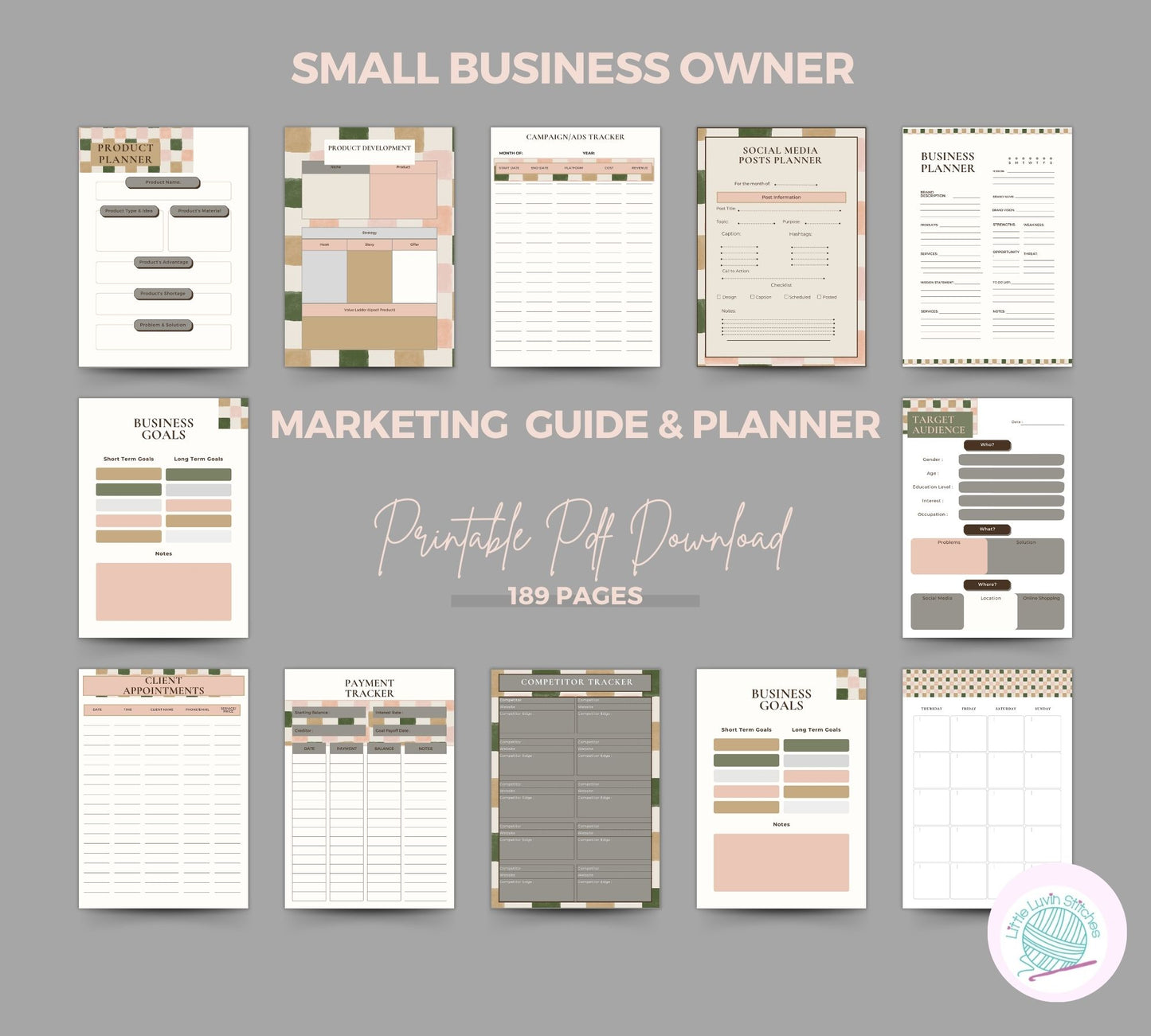 Digital Small Business Marketing Guide And Business Planner, Printable Digital Bundle