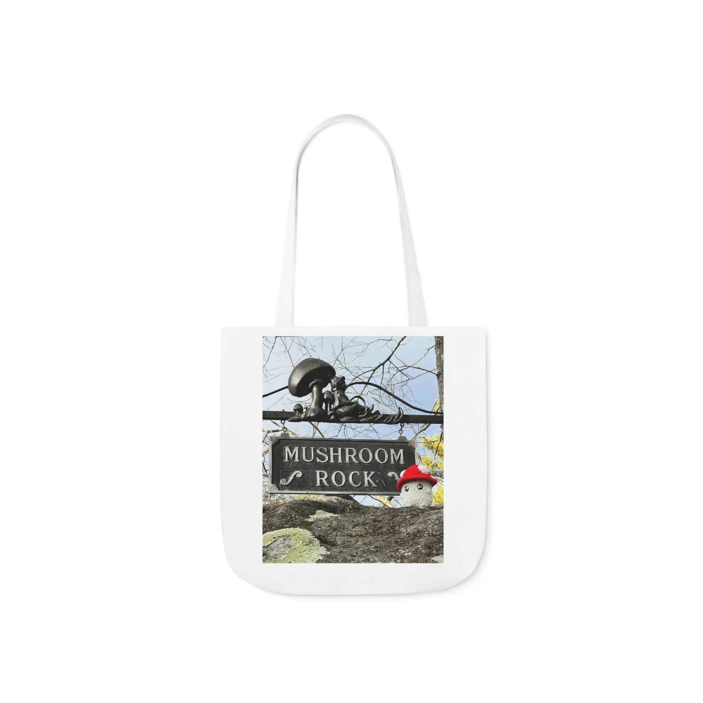 Mac the Mushroom Adventure Canvas Tote Bag, 3 Sizes, 5-Color Straps