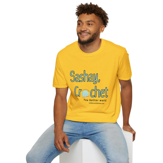 Sashay Crochet, Unisex Softstyle T-Shirt, Comfortable and Extra Soft