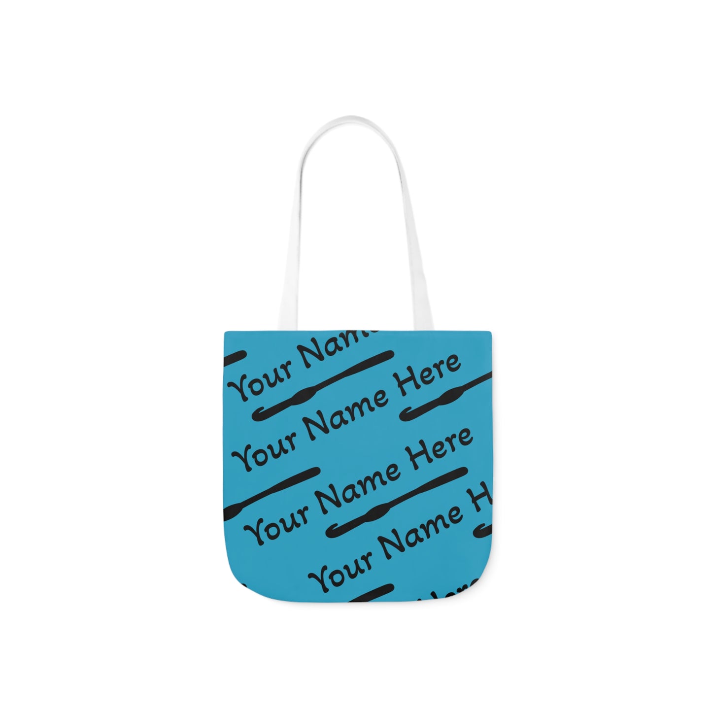 Personalized Yarn Bag, Cute Name Bag with Crochet Hook Graphic Canvas Tote Bag, 5-Color Straps