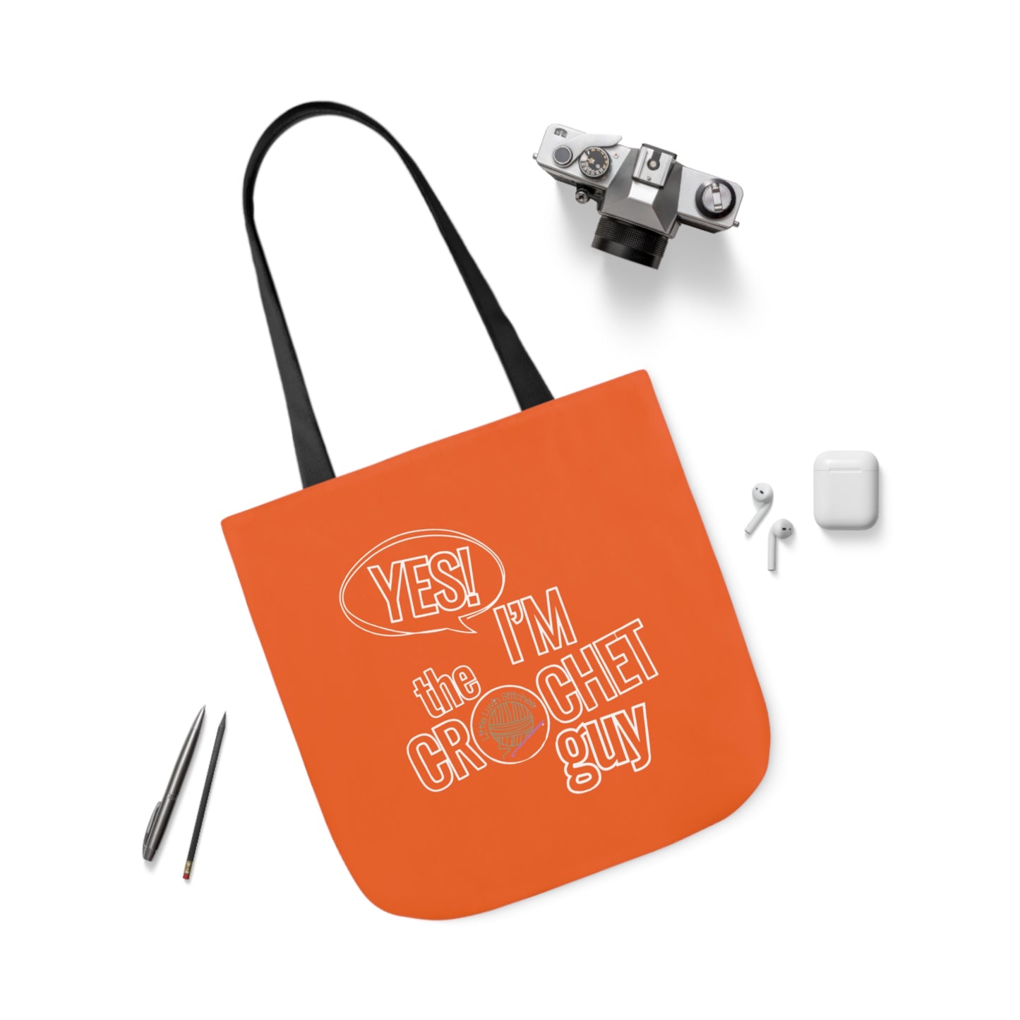 Yes, I'm The Crochet Guy, Canvas Tote Bag, 5-Color Straps, 3 sizes, 3 Background Colors