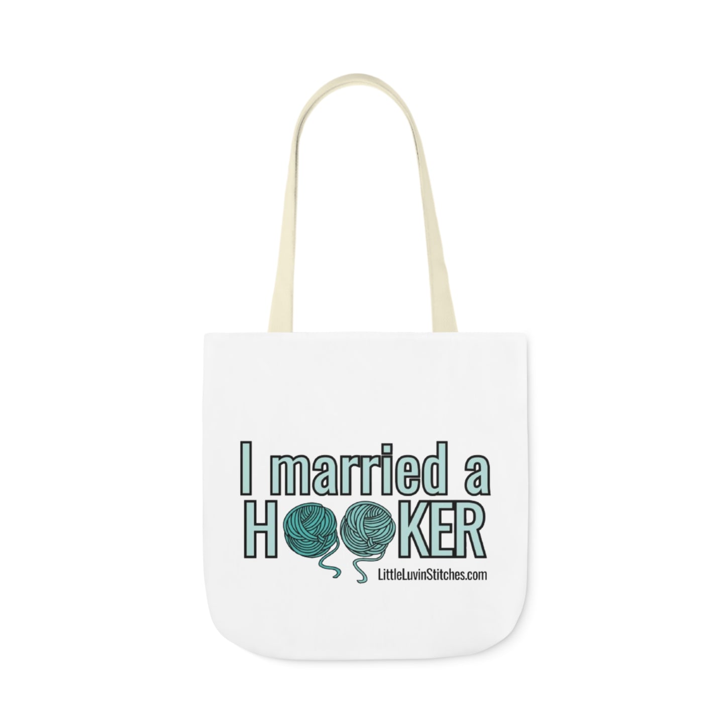 Cute Crochet Saying Canvas Tote Bag, 5-Color Straps, 3 Sizes