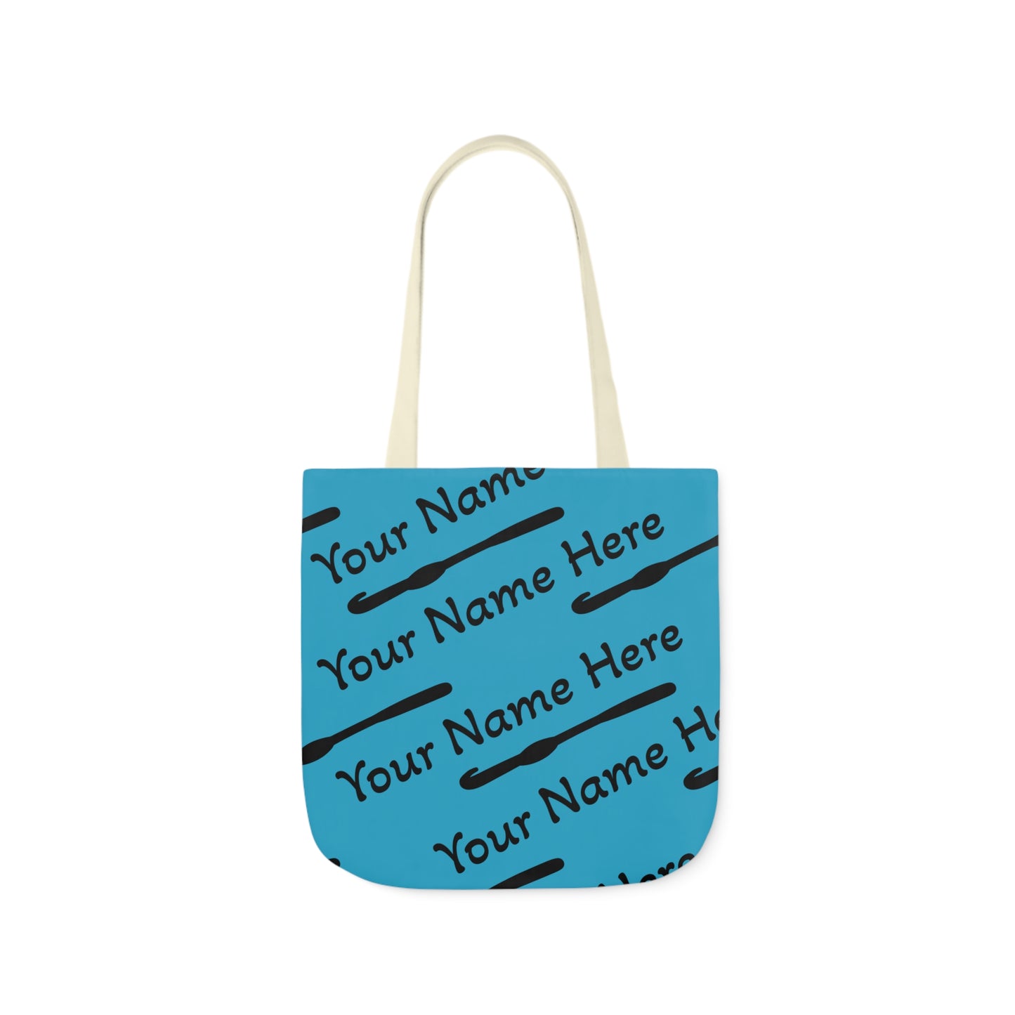 Personalized Yarn Bag, Cute Name Bag with Crochet Hook Graphic Canvas Tote Bag, 5-Color Straps