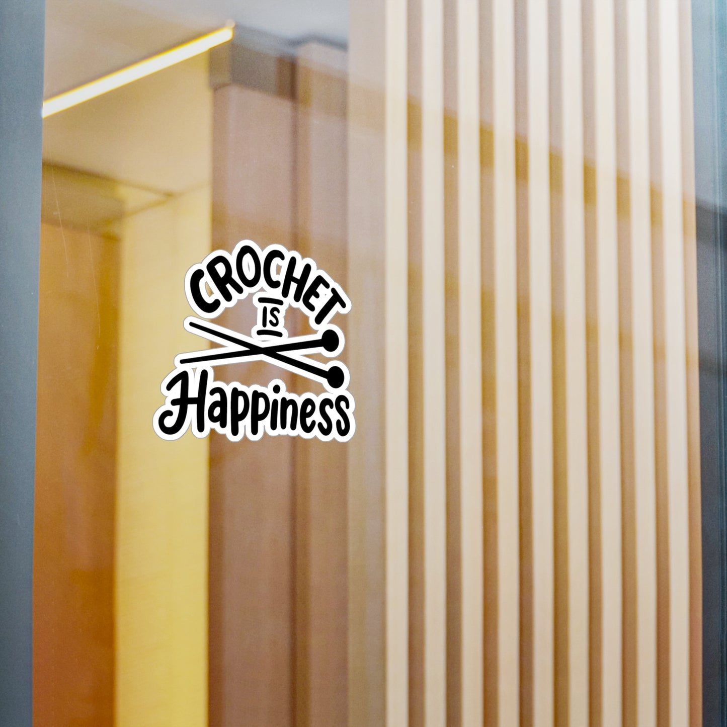 Kiss-Cut Vinyl Decal, Crochet Is Happiness
