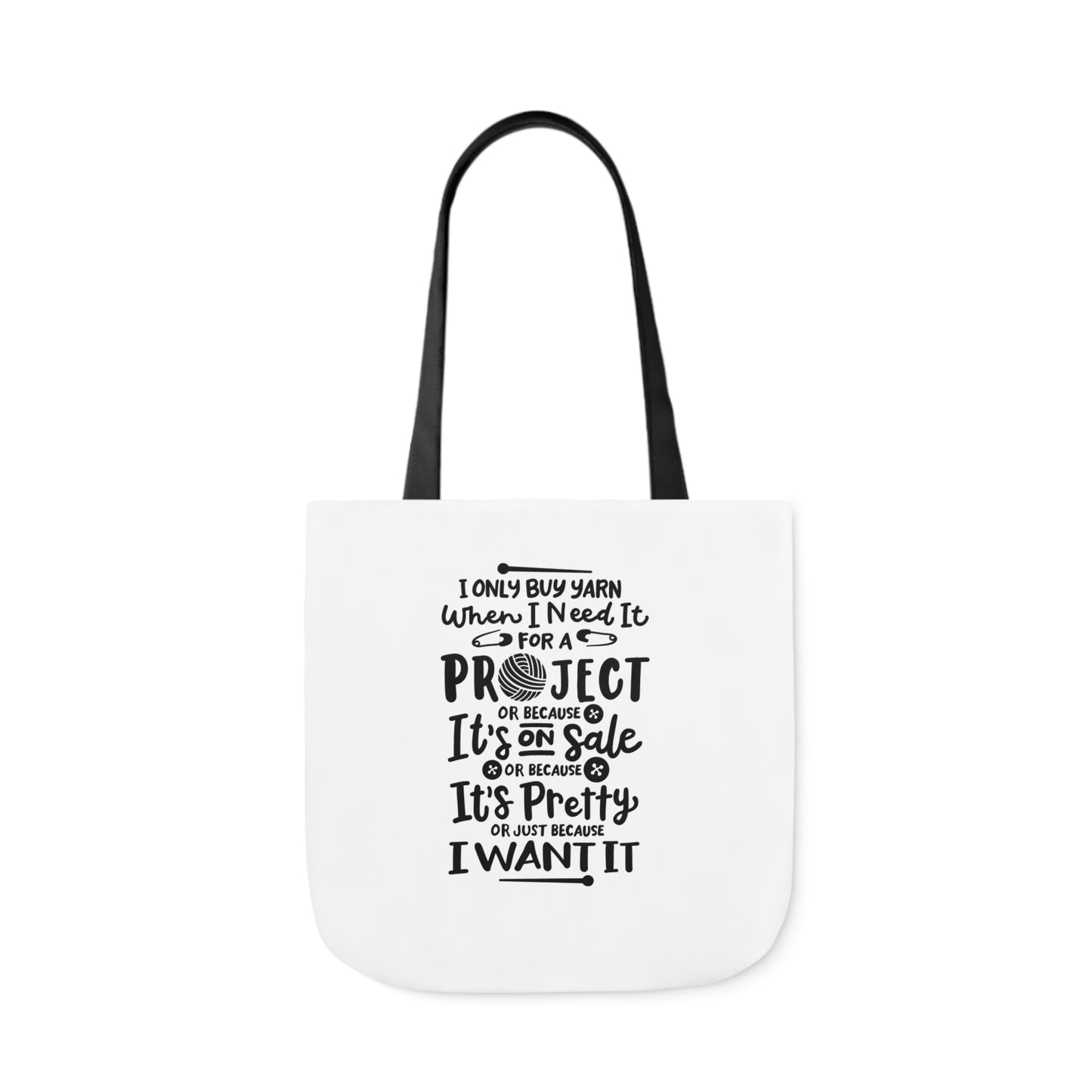 I only Buy Yarn, Canvas Tote Bag, Yarn Tote Bag, 5-Color Straps, 3 Sizes