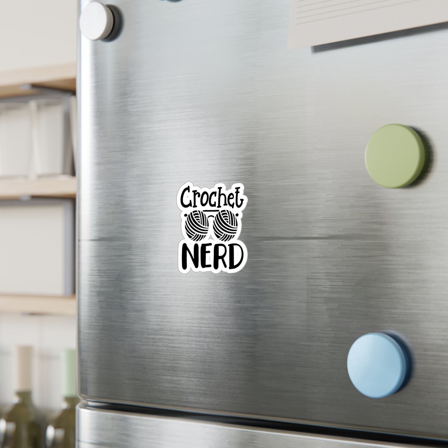 Crochet Nerd Kiss-Cut Vinyl Decal, Cute Crochet Sticker