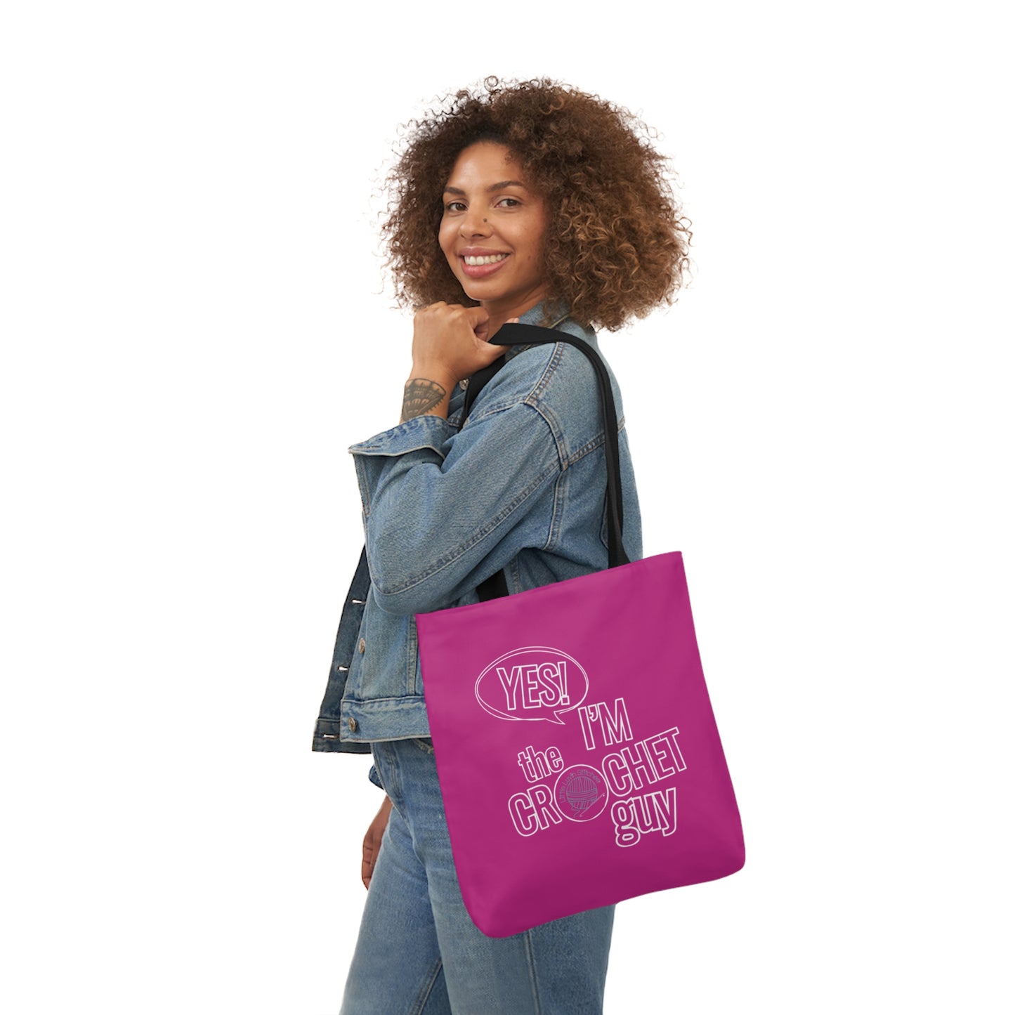 Yes, I'm The Crochet Guy, Canvas Tote Bag, 5-Color Straps, 3 sizes, 3 Background Colors
