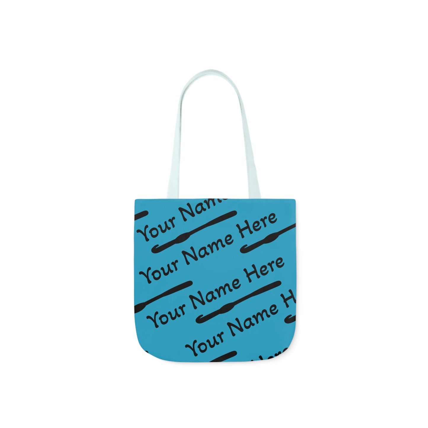 Personalized Yarn Bag, Cute Name Bag with Crochet Hook Graphic Canvas Tote Bag, 5-Color Straps