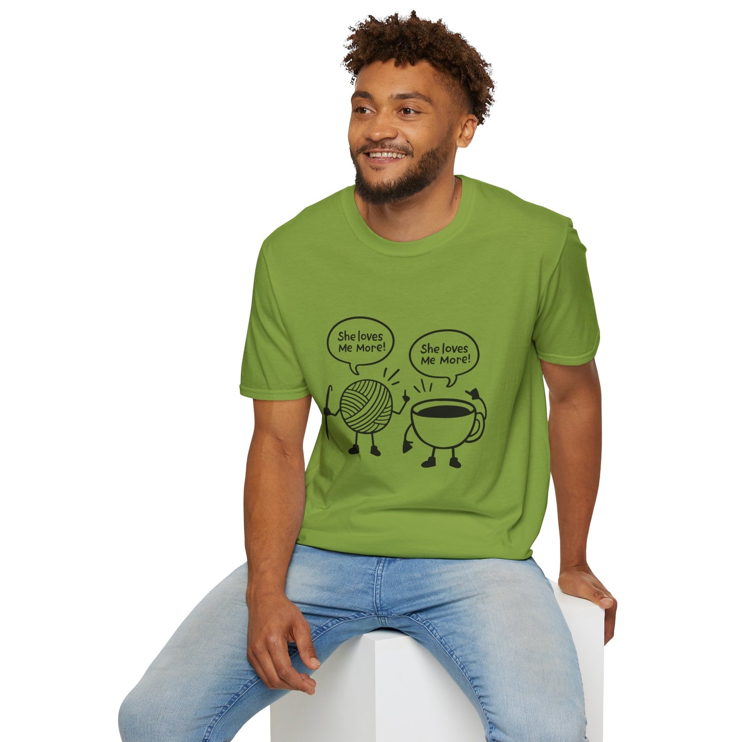 Yarn And Coffee Battle Unisex Heavy Cotton Tee, Crochet Gift
