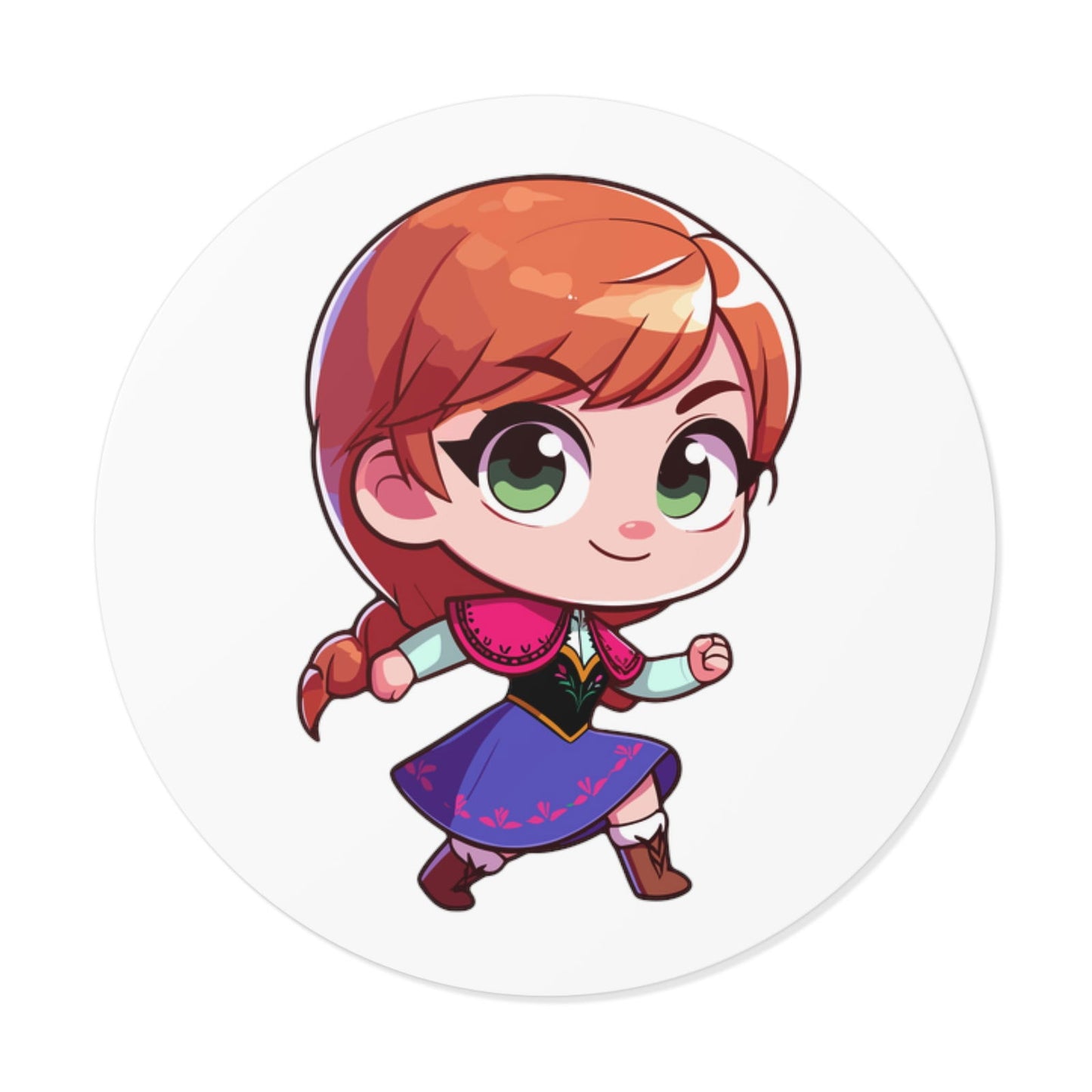 Anna V3 Round Vinyl Stickers - Little Luvin Stitches