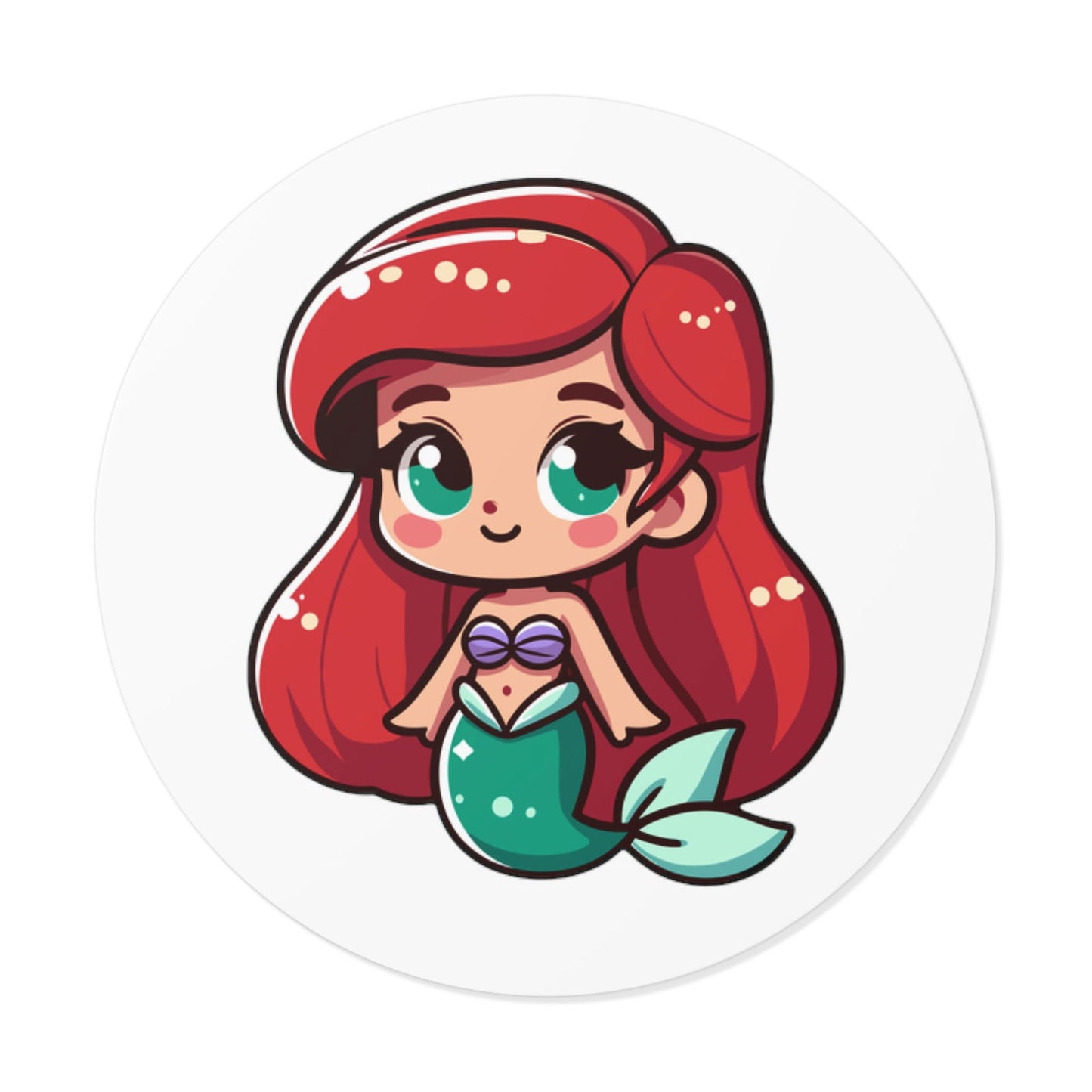 Ariel Round Vinyl Stickers - Little Luvin Stitches
