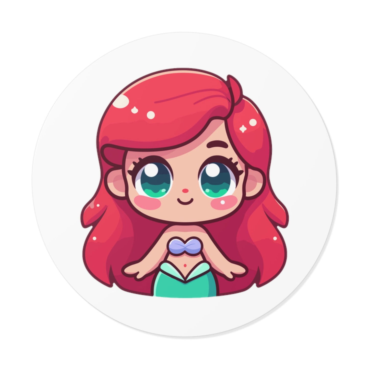 Ariel V2 Round Vinyl Stickers - Little Luvin Stitches