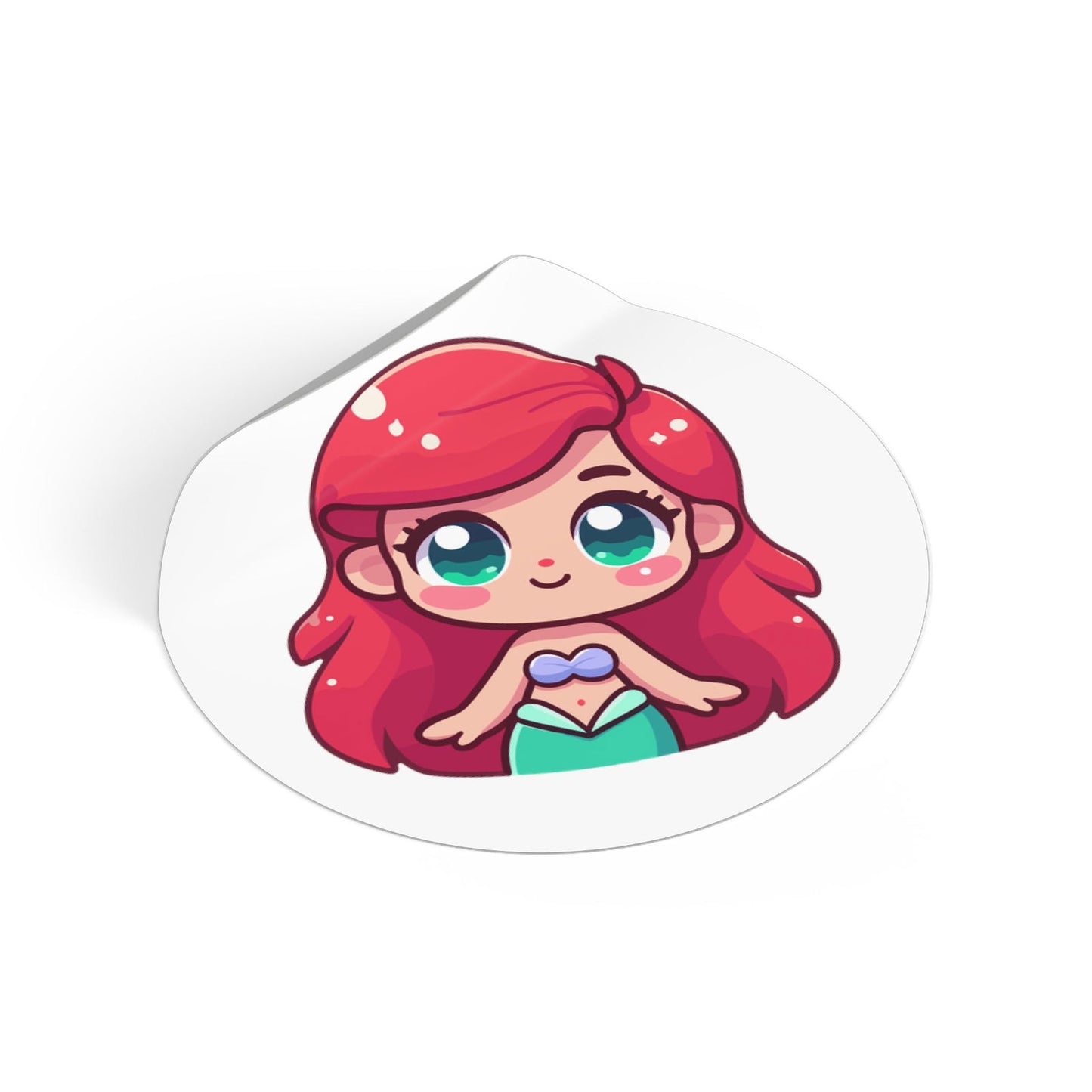 Ariel V2 Round Vinyl Stickers - Little Luvin Stitches