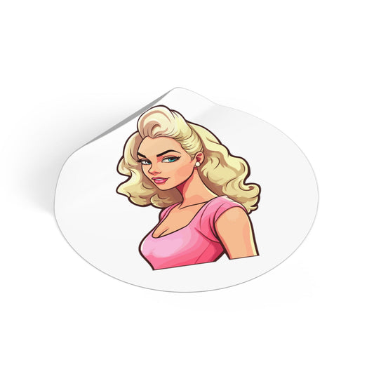 Barbie V2 Round Vinyl Stickers - Little Luvin Stitches