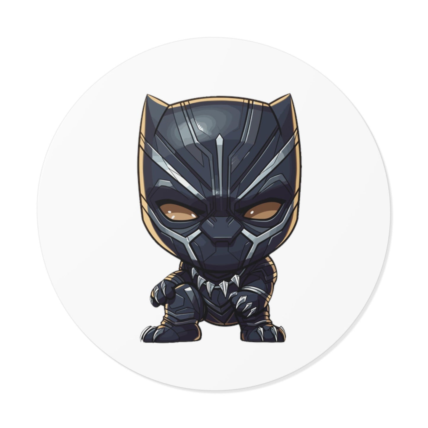 Black Panther Round Vinyl Stickers - Little Luvin Stitches