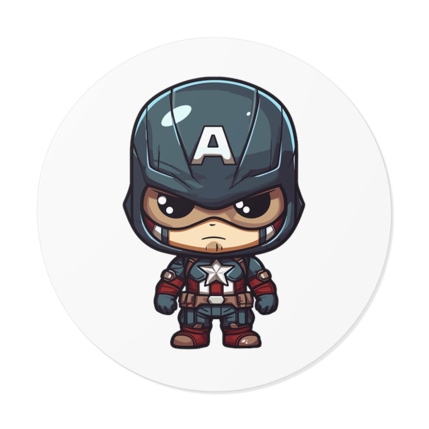 Captain America Round Vinyl Stickers - Little Luvin Stitches