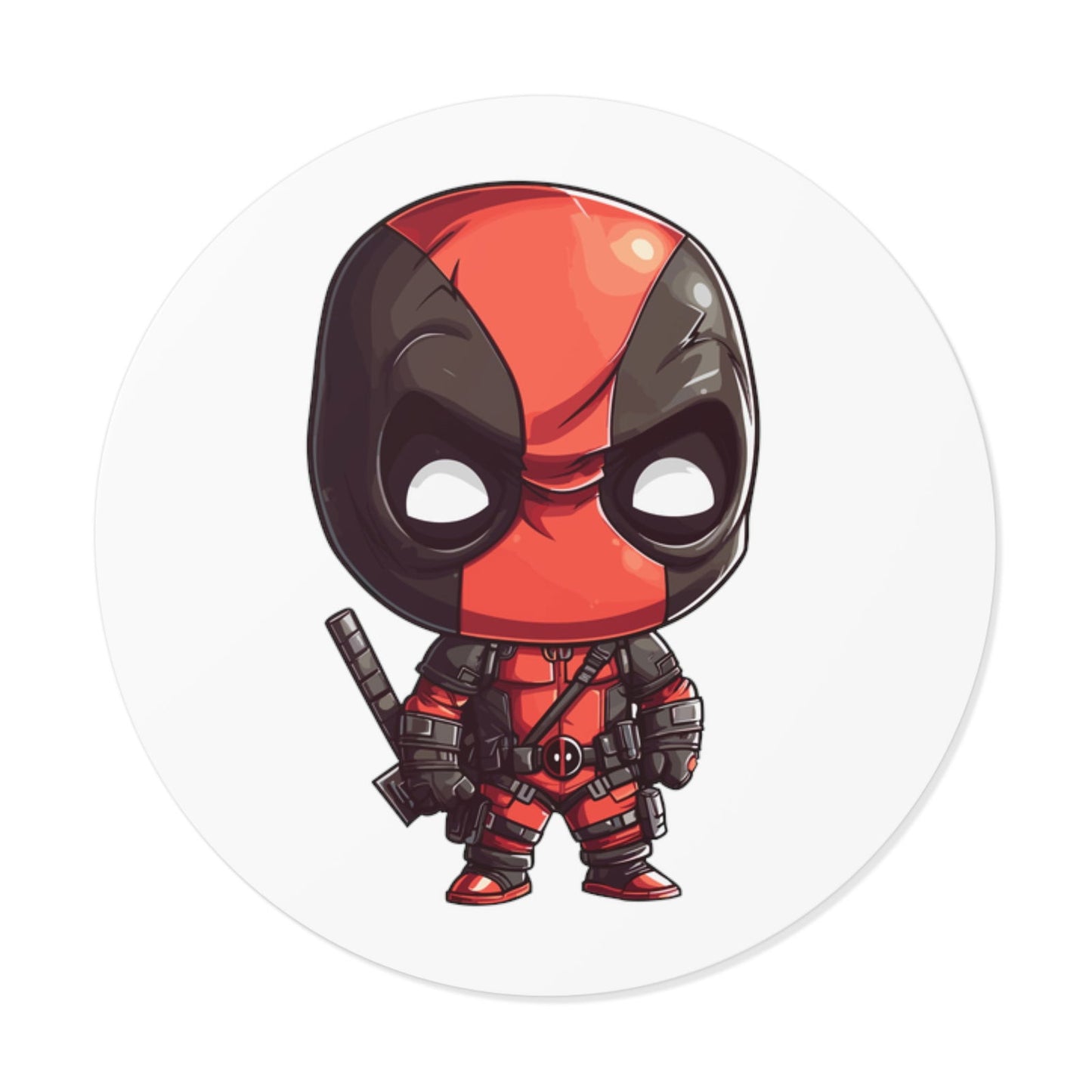 Chibi Deadpool Round Vinyl Stickers - Little Luvin Stitches