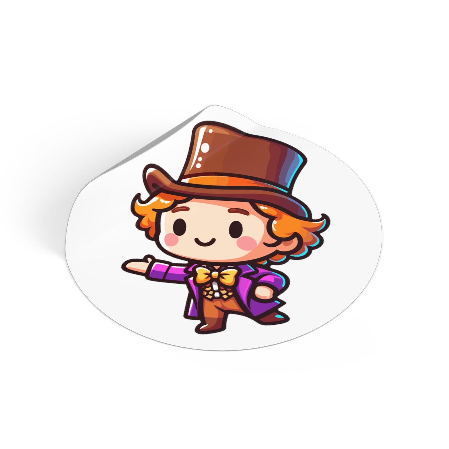Chibi Willy Wonka Round Vinyl Stickers - Little Luvin Stitches