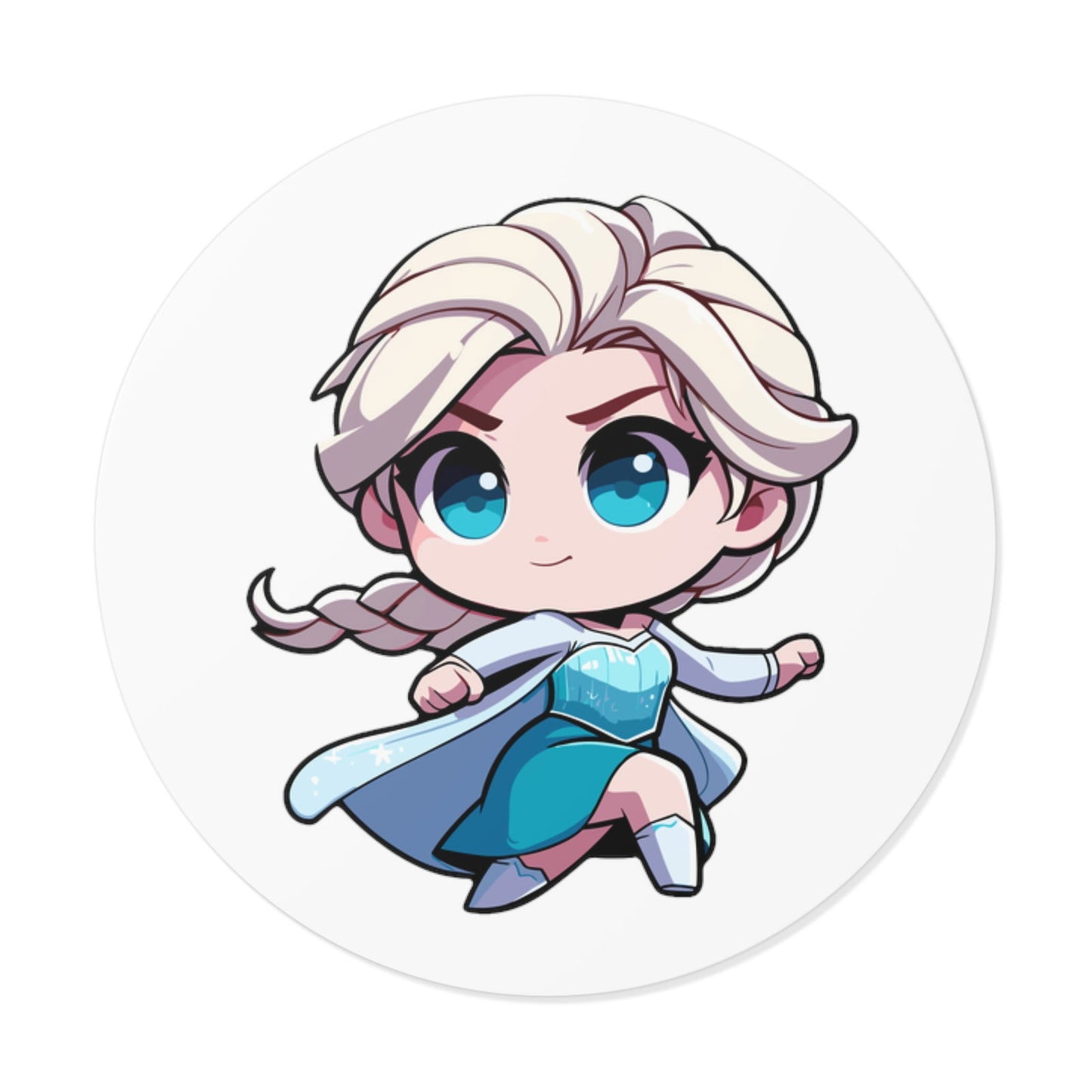 Elsa Round Vinyl Stickers - Little Luvin Stitches