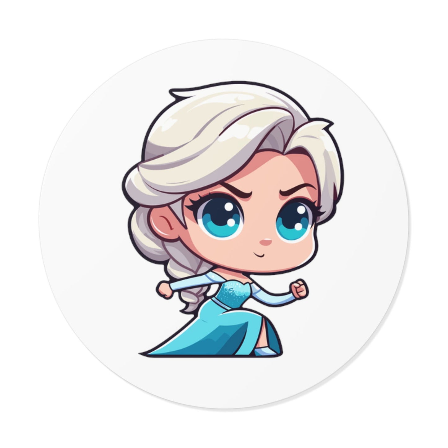 Elsa V2 Round Vinyl Stickers - Little Luvin Stitches