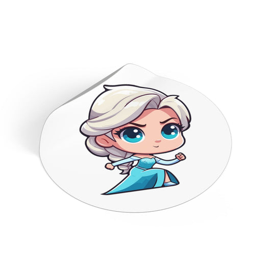 Elsa V2 Round Vinyl Stickers - Little Luvin Stitches