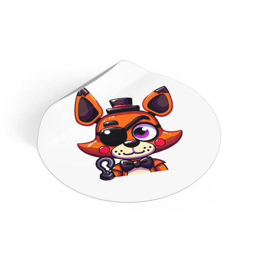 FNAF Foxy Round Vinyl Stickers - Little Luvin Stitches