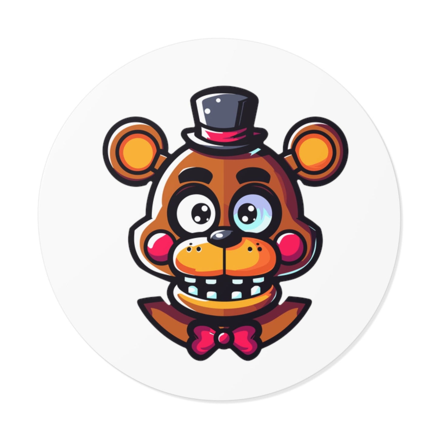 FNAF Freddy Round Vinyl Stickers - Little Luvin Stitches