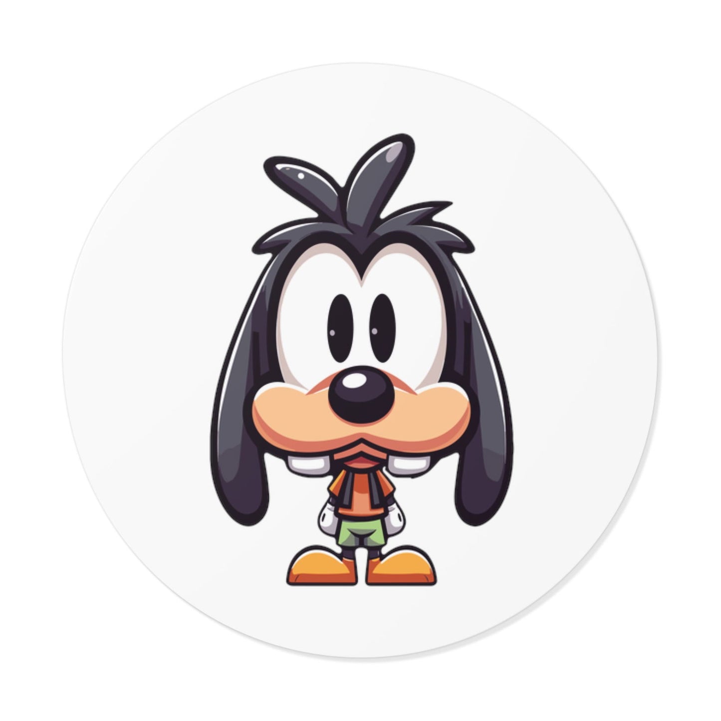 Goofy Round Vinyl Stickers - Little Luvin Stitches
