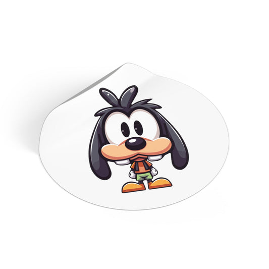 Goofy Round Vinyl Stickers - Little Luvin Stitches