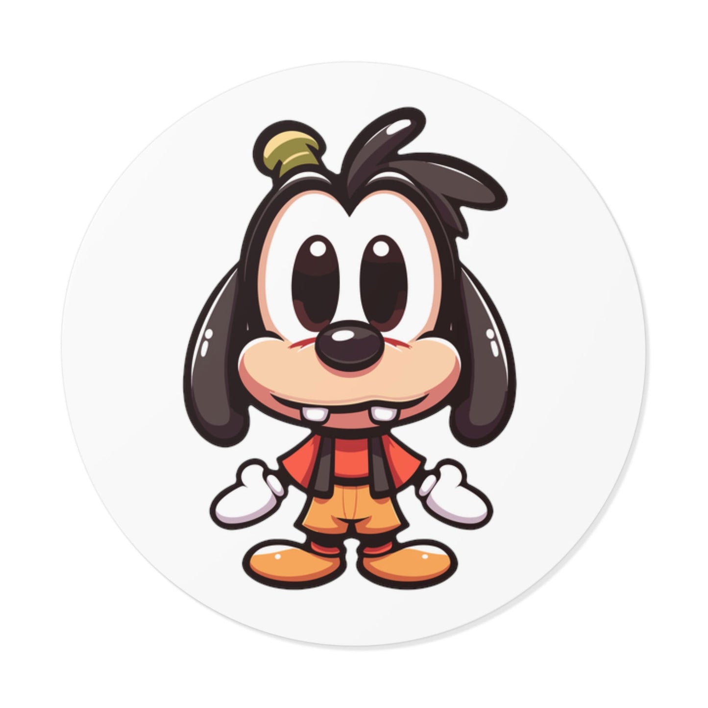 Goofy V2 Round Vinyl Stickers - Little Luvin Stitches
