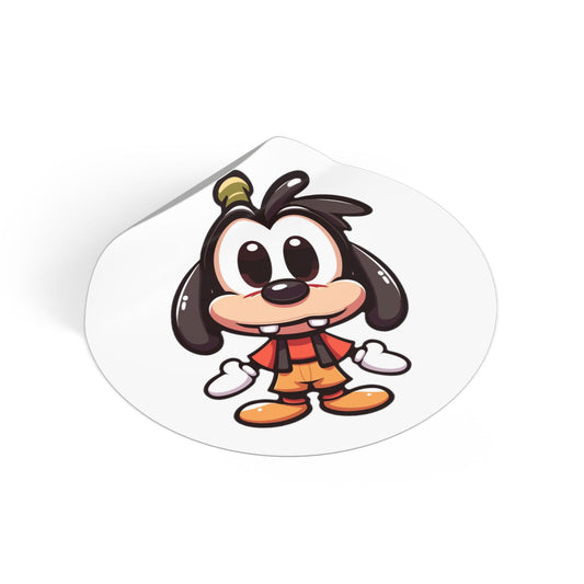 Goofy V2 Round Vinyl Stickers - Little Luvin Stitches
