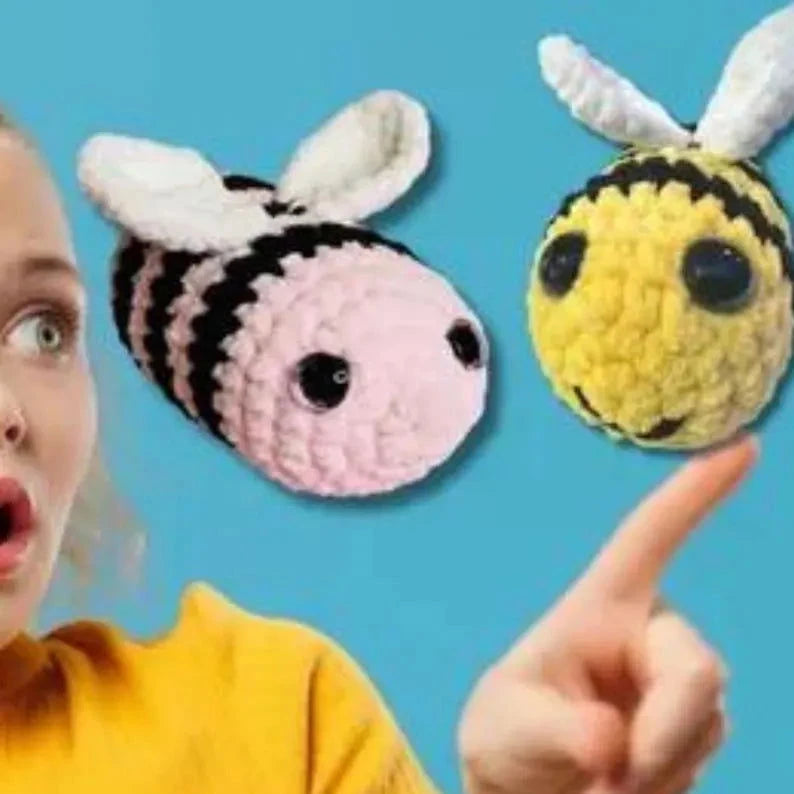 Handmade Jumbo Crochet Bee - Little Luvin Stitches
