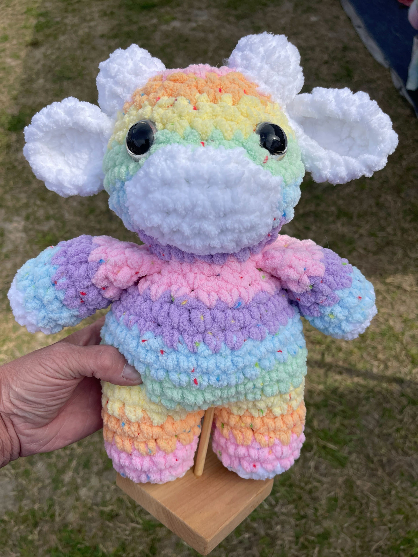 Sunny the Rainbow Cow Handmade Plushie