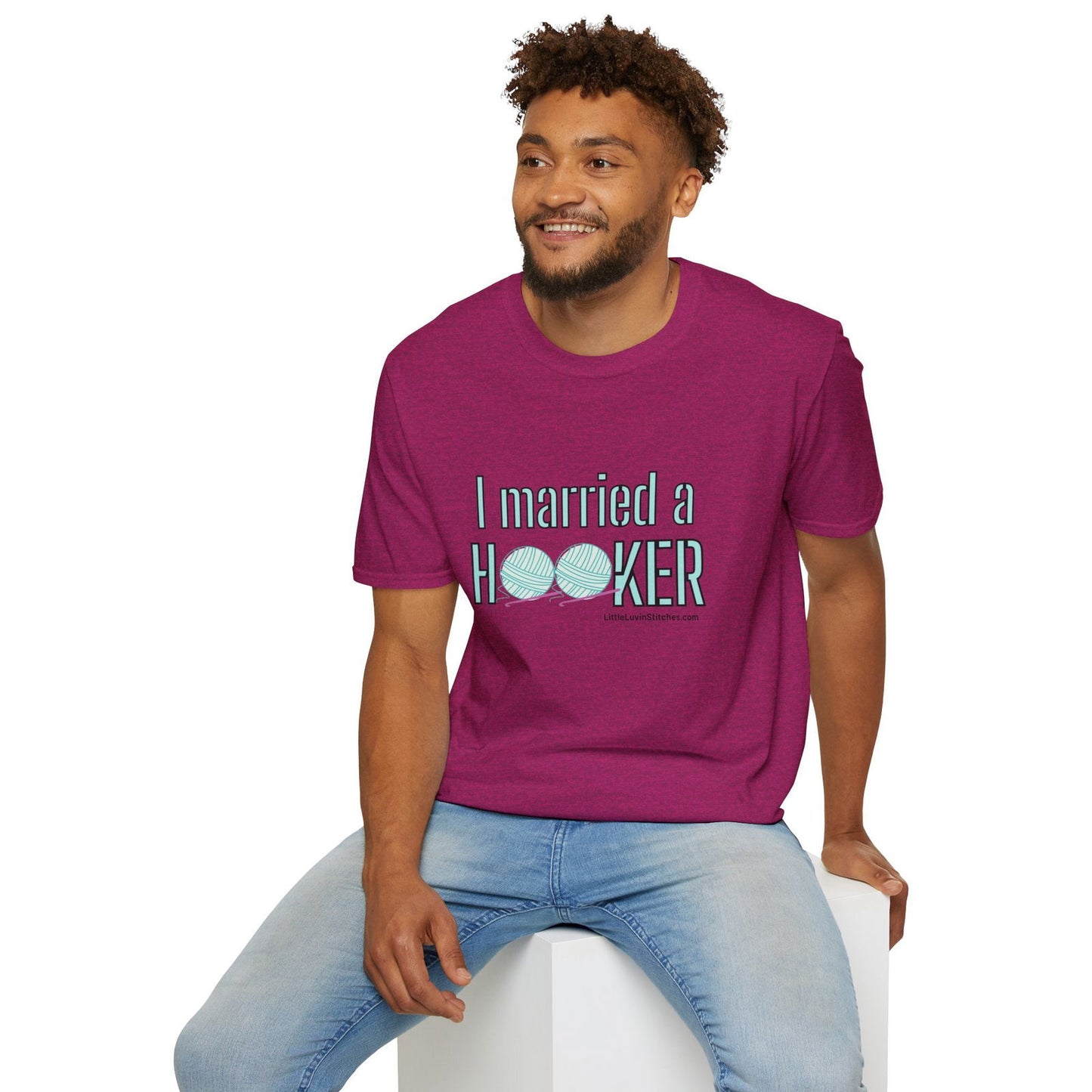 I married a Hooker Unisex Softstyle T-Shirt - Little Luvin Stitches