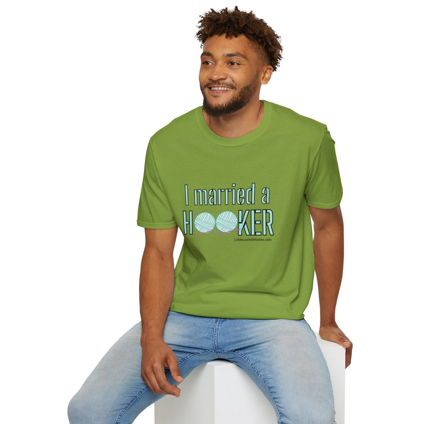 I married a Hooker Unisex Softstyle T-Shirt - Little Luvin Stitches
