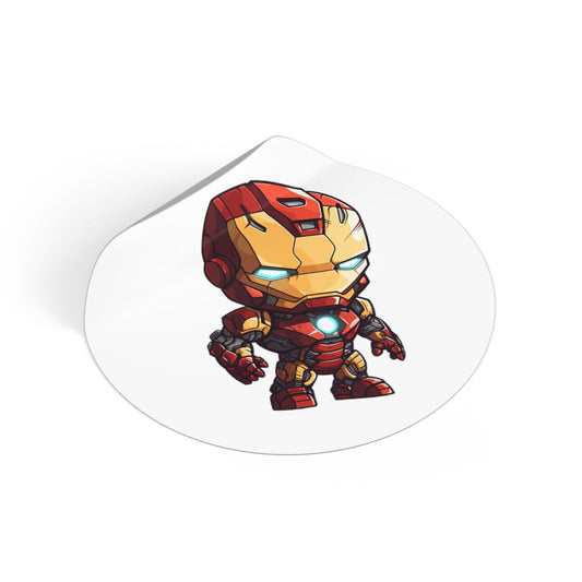 Ironman Round Vinyl Stickers - Little Luvin Stitches