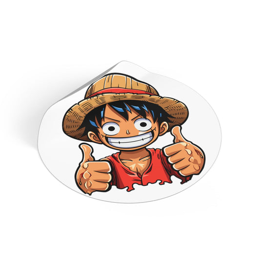 Luffy Round Vinyl Stickers - Little Luvin Stitches